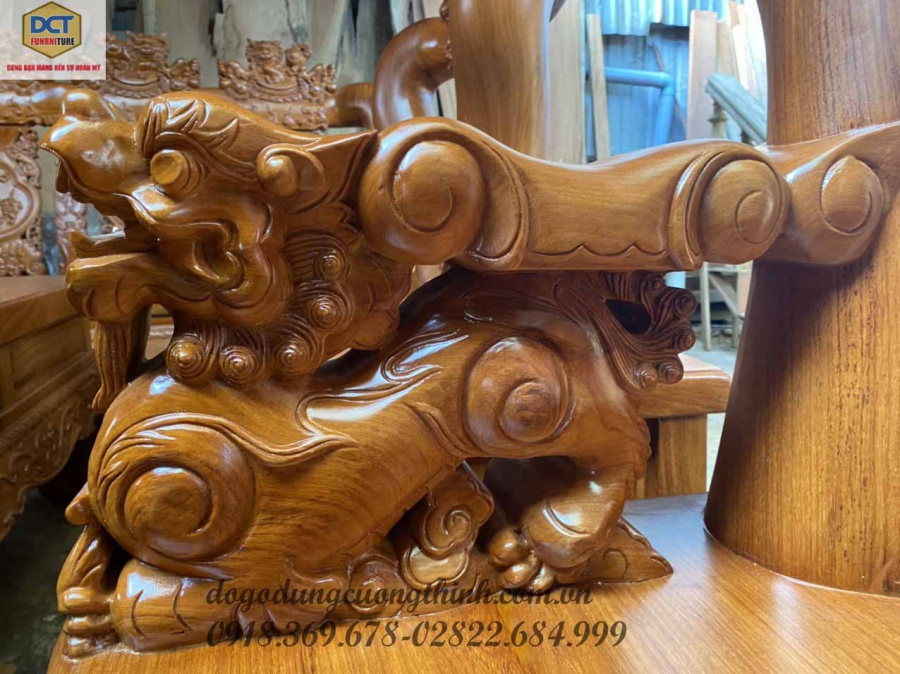salon phòng khách gỗ gõ đỏ